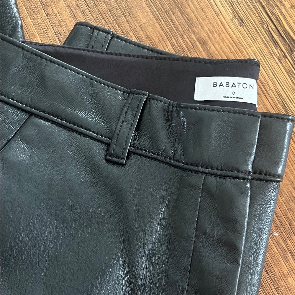 Babaton Black Faux Leather Pants
